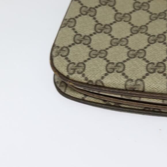 GUCCI GG Supreme Web Sherry Line Shoulder Bag Pvc Beige Gold Red - Picture 10 of 16